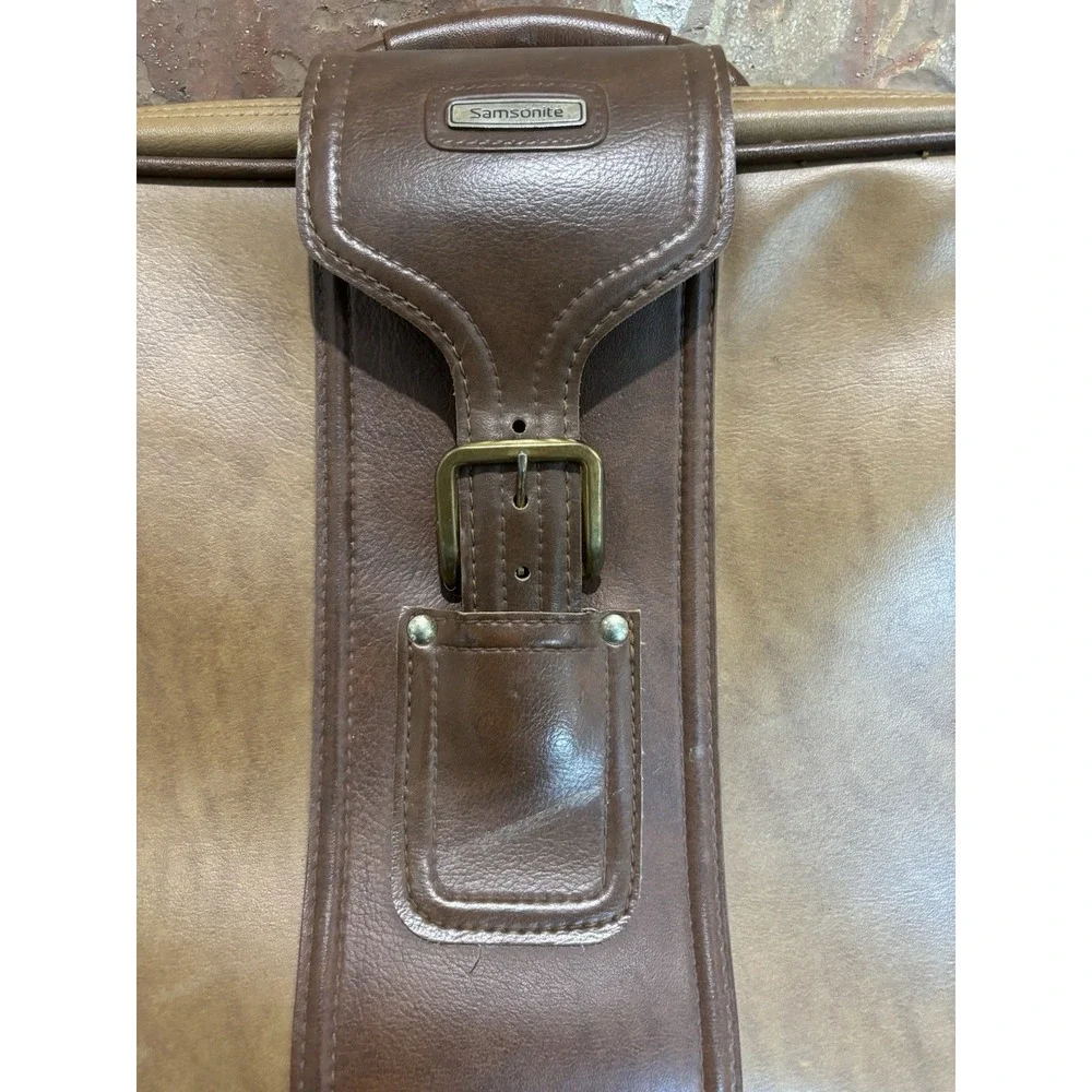 Vintage Samsonite Luggage - Two Tone Brown - Strap With Buckle - Great Condition